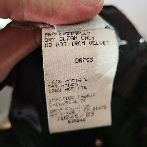 Vintage 90s Y2K sz 8 Square Neck Sleeveless Scott McClintock Black Velvet Dress - Picture 6 of 6